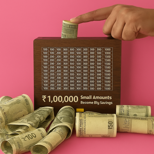 ₹1 Lakh Wooden Savings Challenge Box – Daily Money Saving Organizer for Smart Budgeting